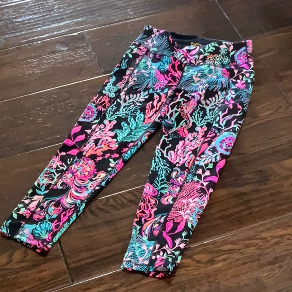 Lilly Pulitzer Luxletic Leggings Medium Twilight Coral Onyx